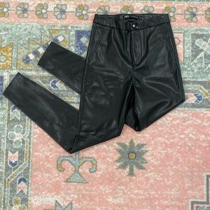 Zara black leather pants